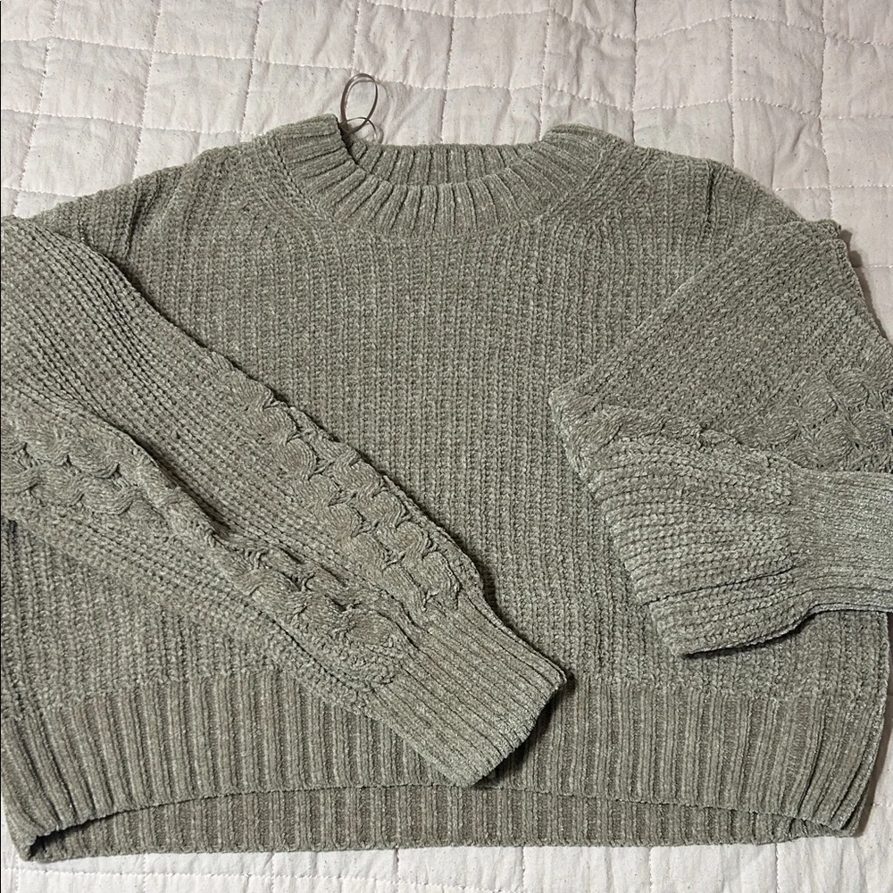 Pink Rose Brown Cable Knit Sweater - Picture 1 of 2